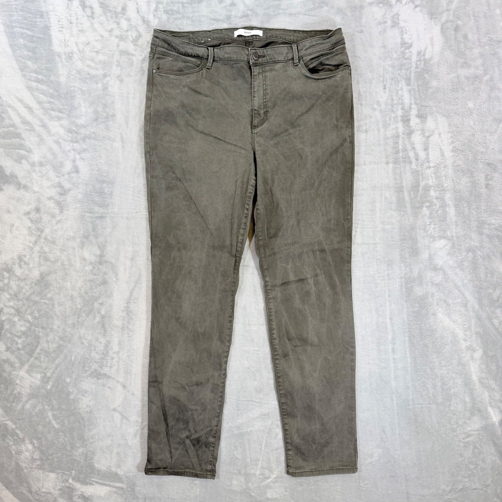 Brax Shakira Jeans Women 36x32 Olive Green Slim Straight Stretch 7088
